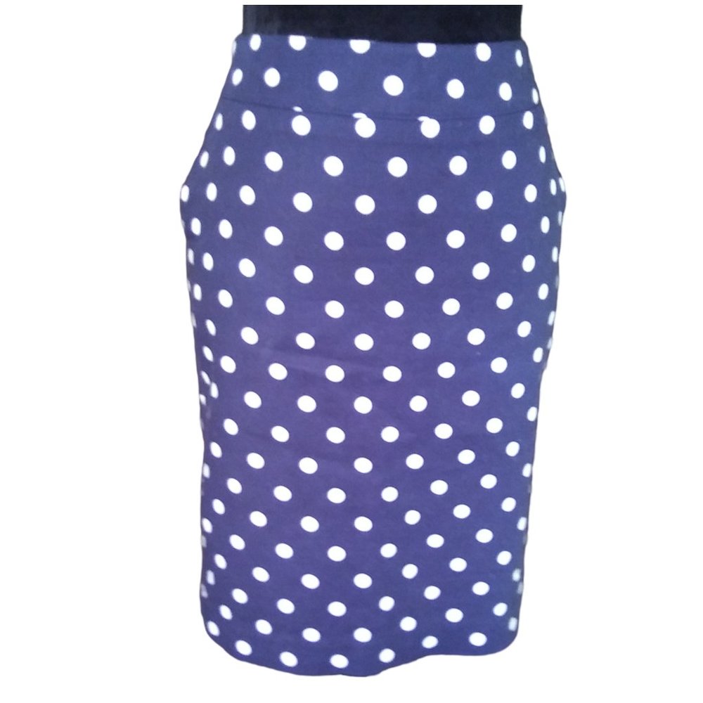 Blue Polka-dot Pencil Skirt by Merona